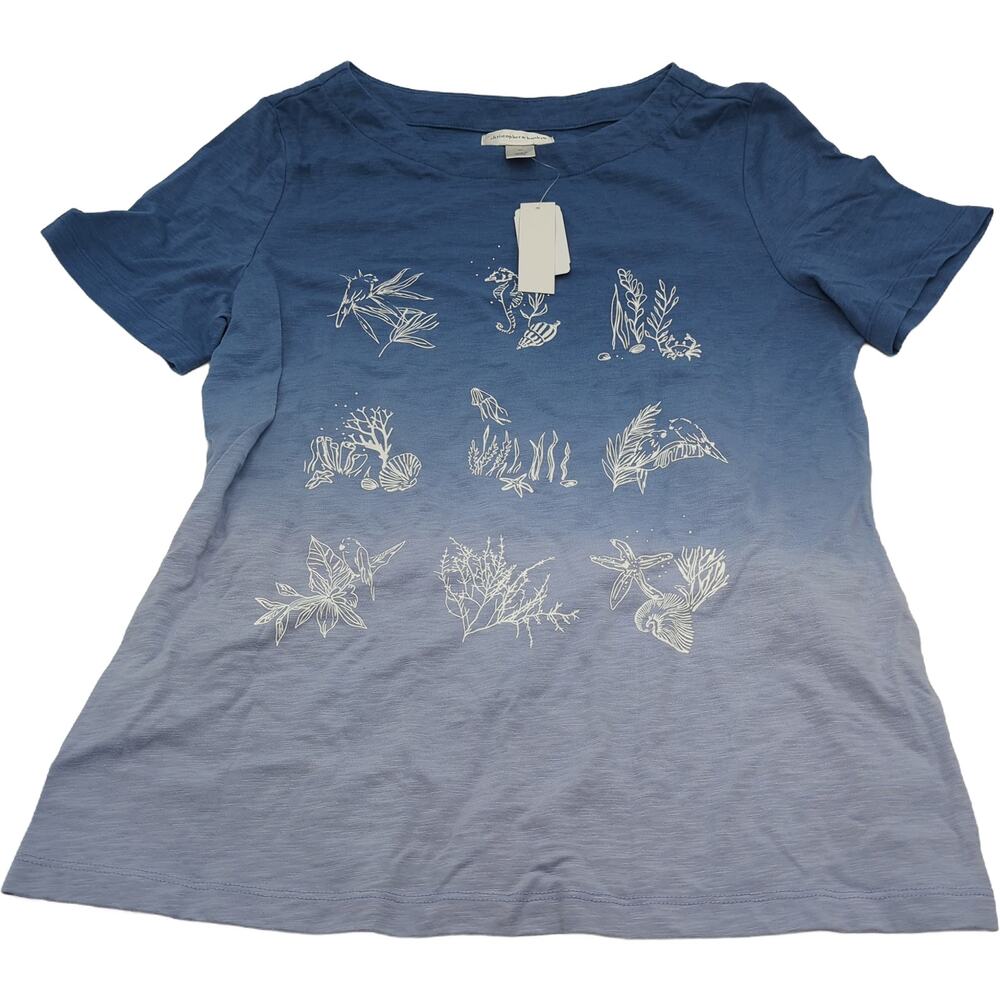 christopher &‎ banks M NWT Blue Ombre Sea Graphic Tee